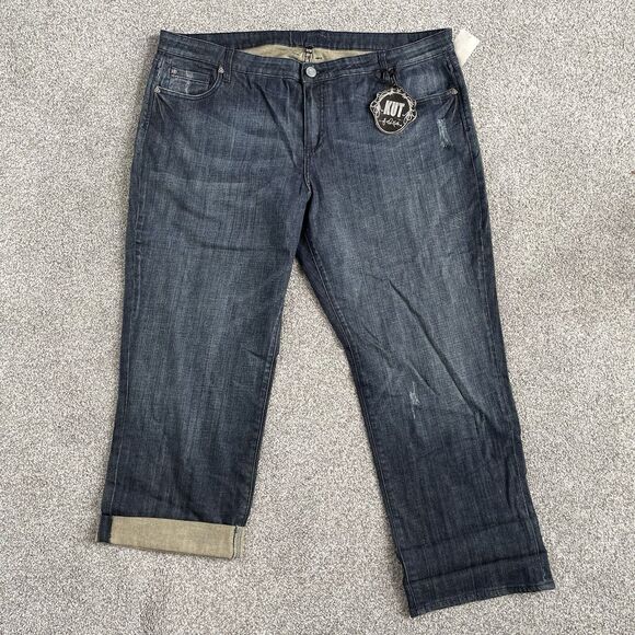 Kut From The Kloth Jeans Straight Leg Cuffed Plus Size 22W New - Picture 1 of 13